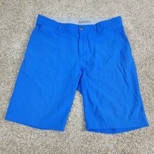 Adidas Mens 34 Solid Blue Elastic Waist Performance Stretch Golf Shorts